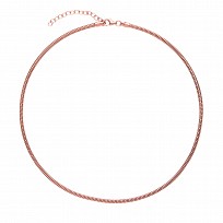 925 Sterling Silver Rose Gold Plated Round Link Snake Chain
