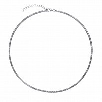 925 Sterling Silver Rhodium Plated Round Link Snake Chain