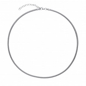 925 Sterling Silver Rhodium Plated Round Link Snake Chain