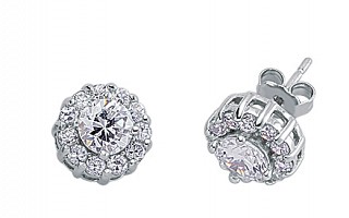925 Sterling Silver CZ Set Studs