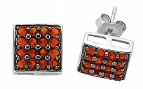 925 Sterling Silver PAVE SET STUDS RUBY