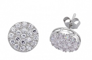 925 Sterling Silver CZ Cluster Studs