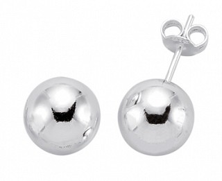 Plain 925 Sterling Silver 10mm Studs