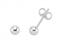 Plain 925 Sterling Silver 4mm Studs (Pack of 3)
