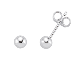 Plain 925 Sterling Silver 4mm Studs (Pack of 3)