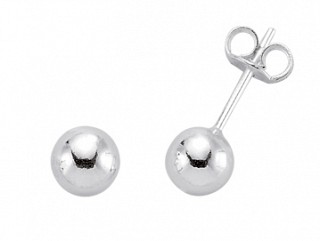 Plain 925 Sterling Silver 6mm Studs