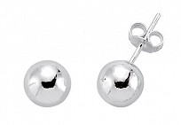 Plain 925 Sterling Silver 8mm Studs