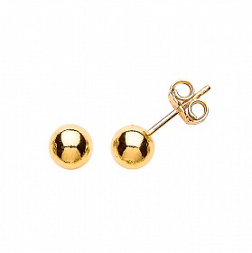 Plain Gold Plate 6mm Studs