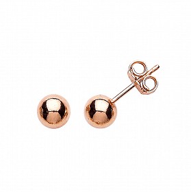Plain Rose Gold 6mm Studs
