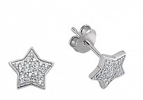 925 Sterling Silver CZ Star Studs