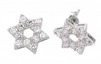 925 Sterling Silver CZ Star Of David Studs