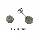 925 Sterling Silver Black Frosted 8mm Studs