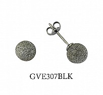 925 Sterling Silver Black Frosted 8mm Studs