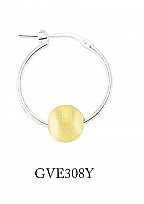 925 Sterling Silver Hoop Earrings With A Gold Satin Bead