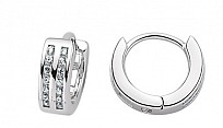 925 Sterling Silver CZ Micro Pave Huggie Earrings