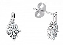 925 Sterling Silver Cubic Zirconia Marquise Cluster Stud Earrings