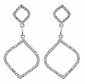 925 Sterling Silver Cubic Zirconia Cut Out Tear Drop Earrings