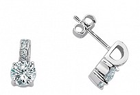 925 Sterling Silver Cubic Zirconia Halo Stud Earrings