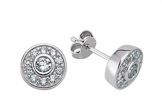925 Sterling Silver CZ Micro Pave Studs