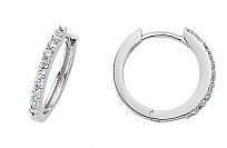 925 Sterling Silver CZ Hoop Earrings