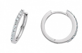 925 Sterling Silver CZ Hoop Earrings