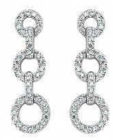 925 Sterling Silver CZ Micro Pave Chain Drop Earrings