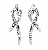 925 Sterling Silver CZ Micro Pave Ribbon Studs