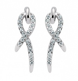 925 Sterling Silver CZ Micro Pave Ribbon Studs