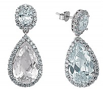 925 Sterling Silver Cubic Zirconia Tear Drop Earrings
