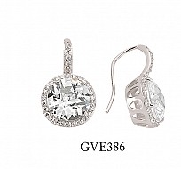 925 Sterling Silver CZ LARGE ROUND STUD W/MICRP PAVE BORDER