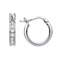 925 Sterling Silver White CZ Baby Sleeper Earrings