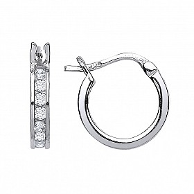 925 Sterling Silver White CZ Baby Sleeper Earrings