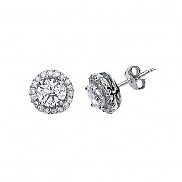 925 Sterling Silver Cubic Zirconia Cluster Stud Earrings