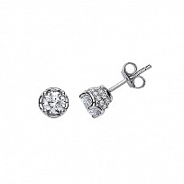 925 Sterling Silver CZ Stud Earrings