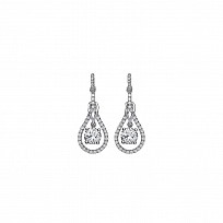 925 Sterling Silver CZ Fancy Drop Earrings