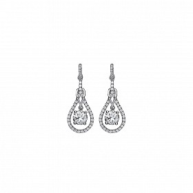 925 Sterling Silver CZ Fancy Drop Earrings