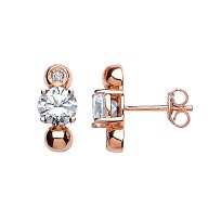 Rose Gold & CZ Fancy Studs