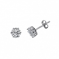 925 Sterling Silver Cubic Zirconia Claw Set Studs