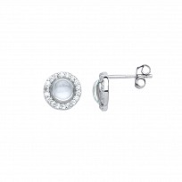 925 Sterling Silver CZ & Clear Stud Earrings