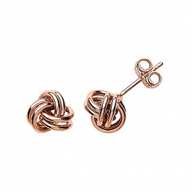 Rose Gold Plated Knot Stud Earrings