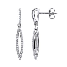 925 Sterling Silver CZ Fancy Drop Earrings