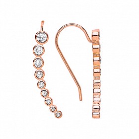 Rose Gold Plated CZ Cuff Wrap Earrings