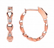 Rose Gold Plated fancy CZ Hoops