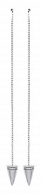925 Sterling Silver CZ Spike Drop Chain Thread Earrings