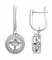 925 Sterling Silver CZ Round Floating Stone Drop Earrings