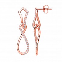 Rose Gold Plated Fancy Twist Drop Earrings
