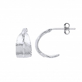 925 Sterling Silver Fancy Leaf Earrings