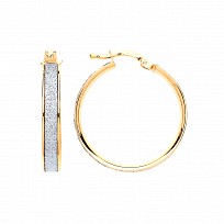 Gold Plated Moondust Round 20mm Hoop Earrings