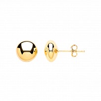 Gold Plated Flat Ball Stud Earrings