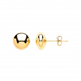 Gold Plated Flat Ball Stud Earrings